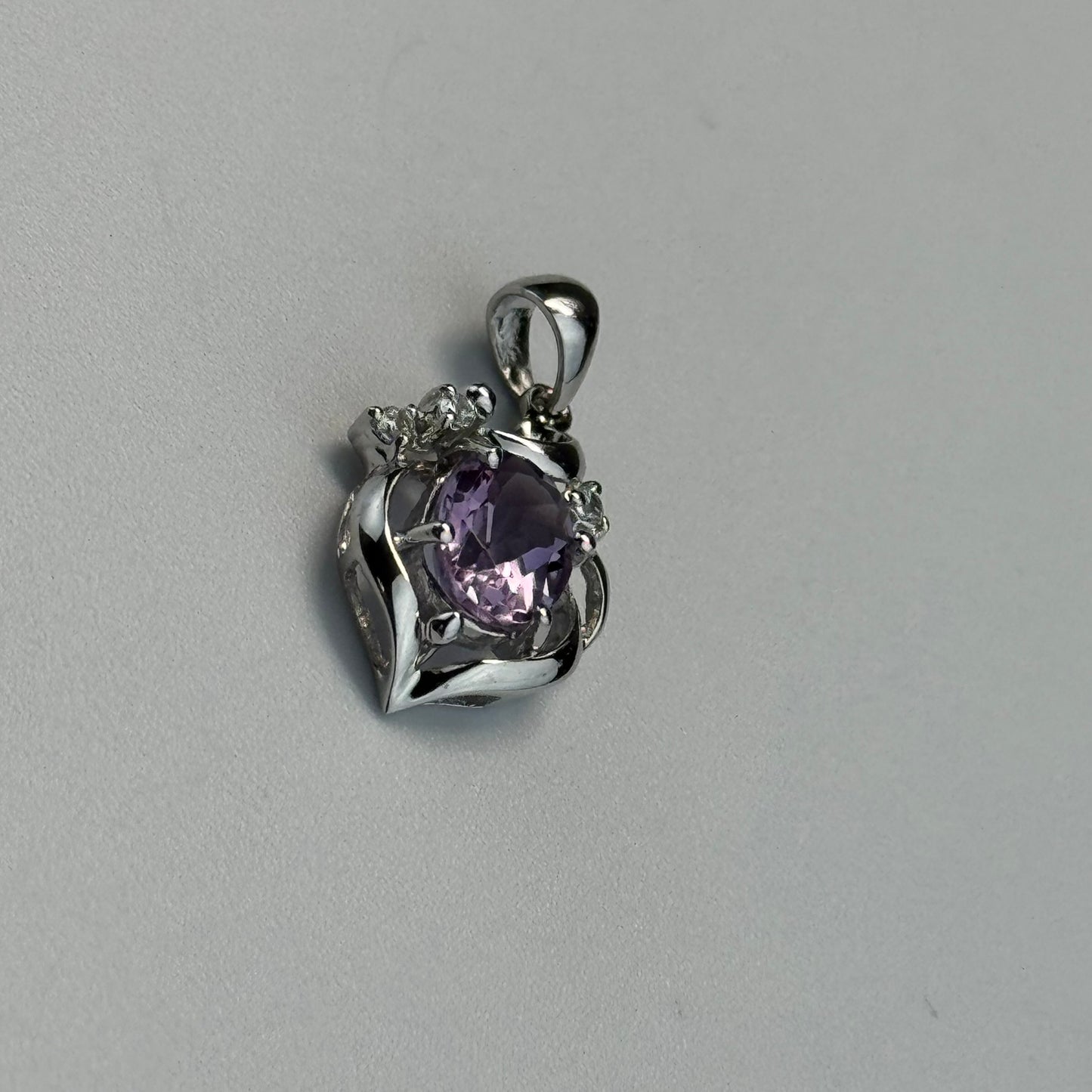 Brazilian Amethyst Pendant set in 925 Sterling Silver