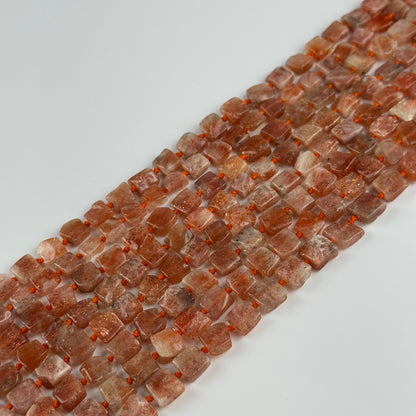 Sunstone Square Freeform Gemstone Beads - (A Quality)