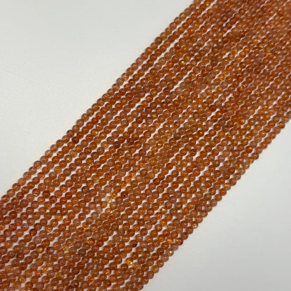 Sunstone Polished Round Gemstone Beads