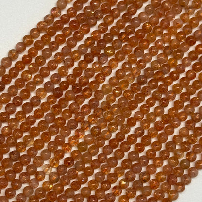 Sunstone Polished Round Gemstone Beads