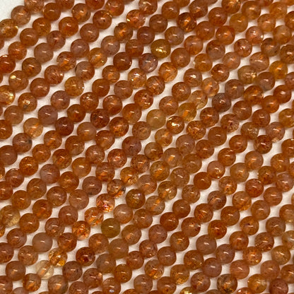 Sunstone Polished Round Gemstone Beads