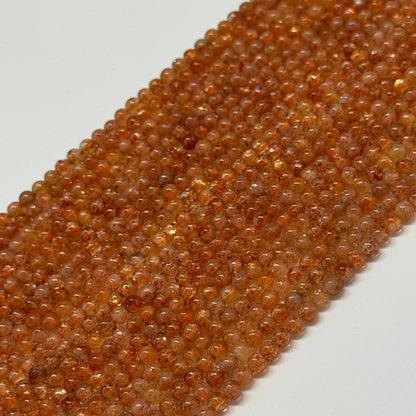 Sunstone Polished Round Gemstone Beads