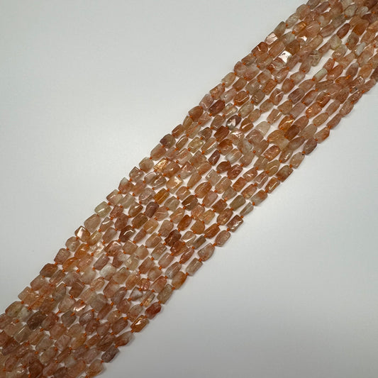 Sunstone Freeform Tube Gemstone Beads - (A Quality)