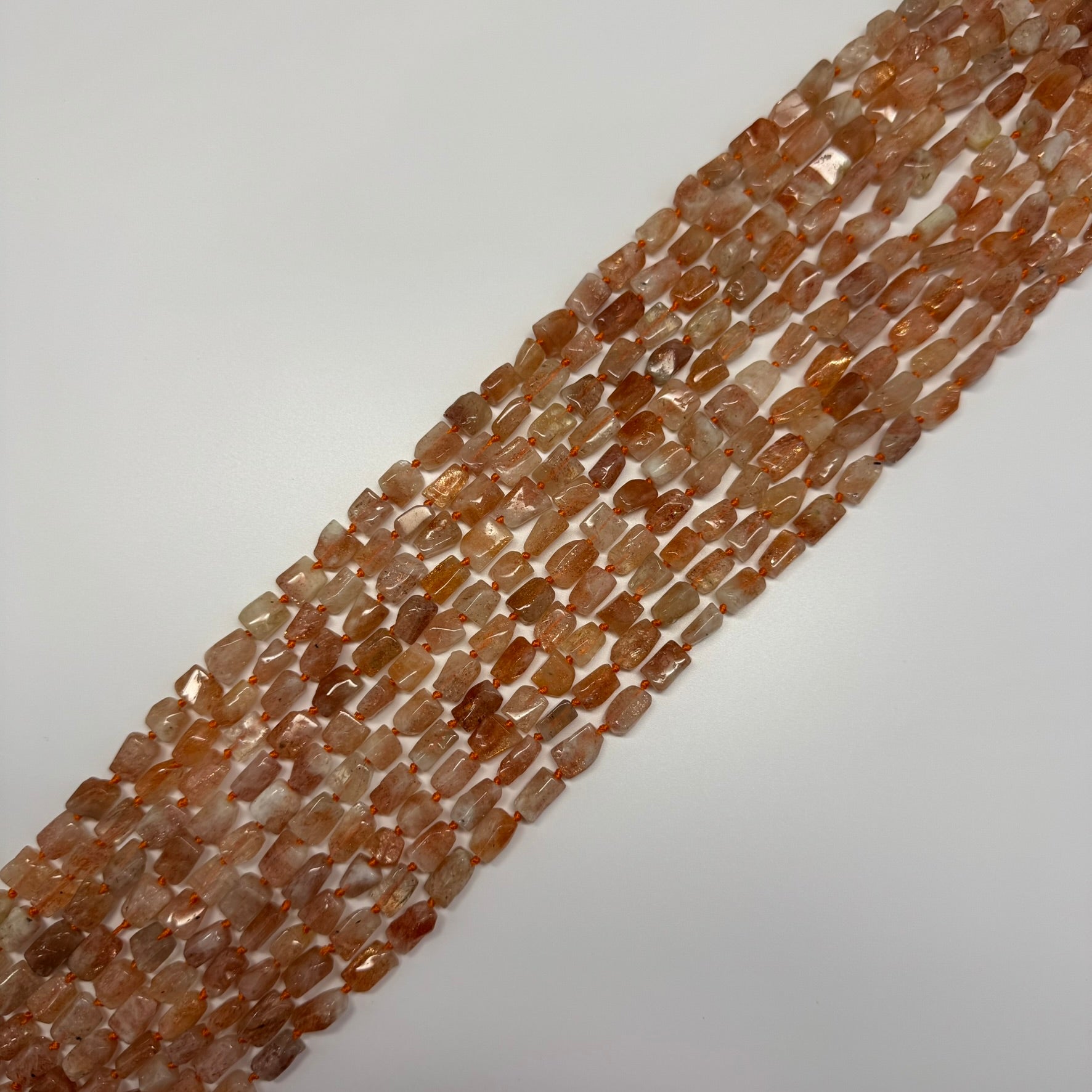Sunstone Freeform Tube Gemstone Beads - (A Quality)