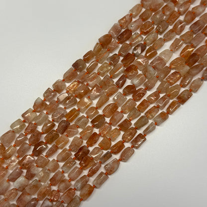 Sunstone Freeform Tube Gemstone Beads - (A Quality)