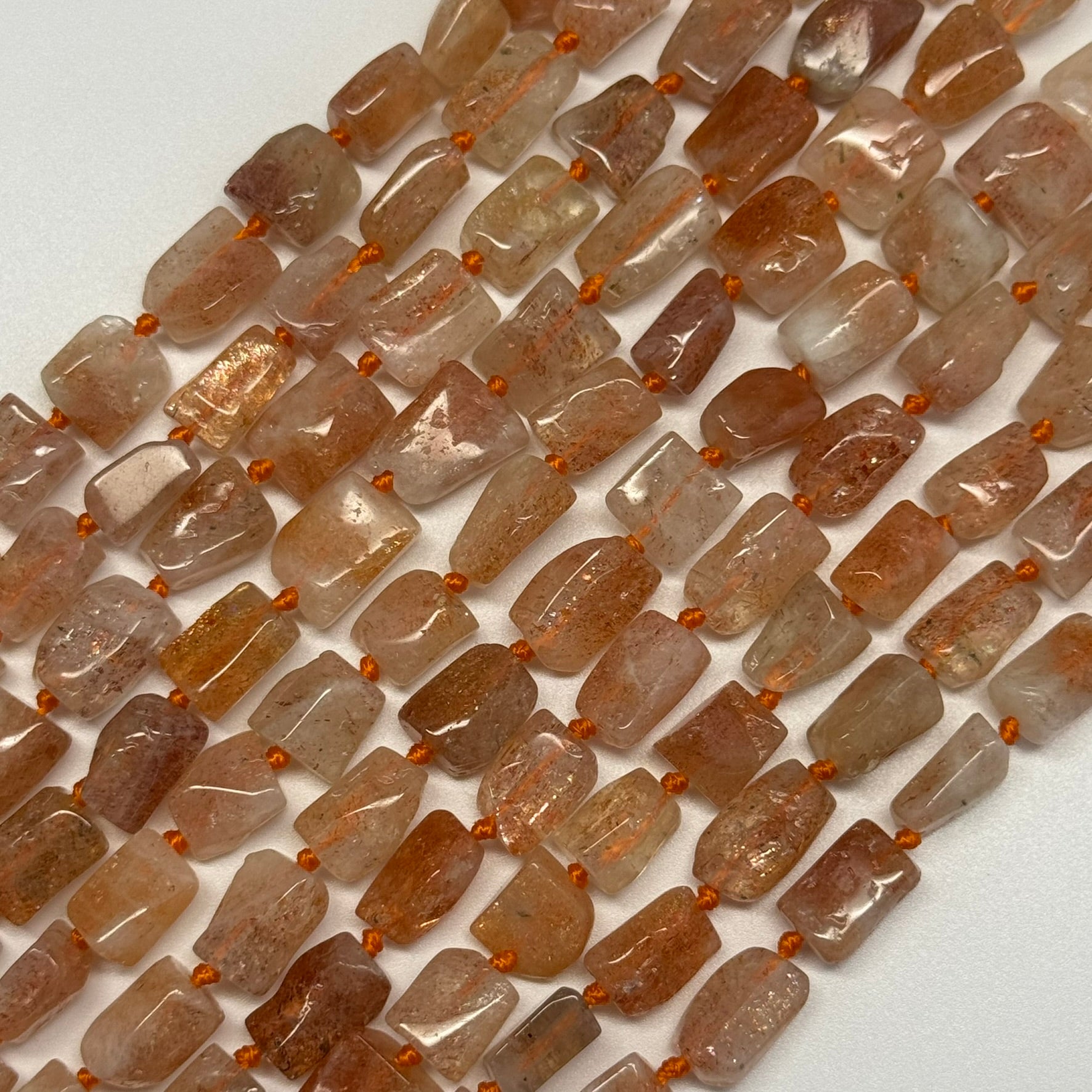 Sunstone Freeform Tube Gemstone Beads - (A Quality)