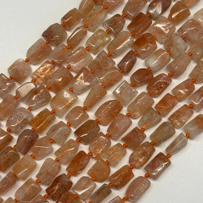 Sunstone Freeform Tube Gemstone Beads - (A Quality)