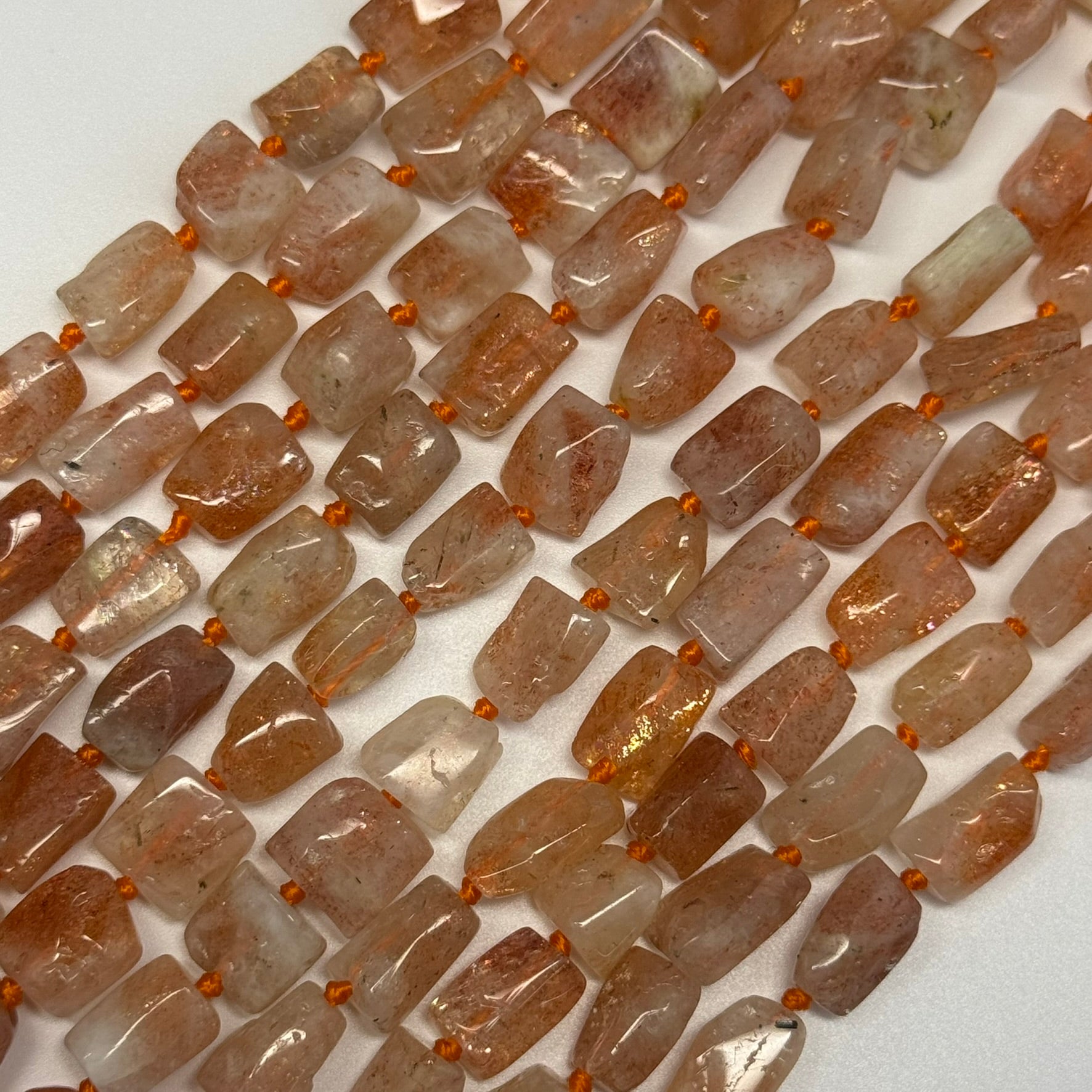 Sunstone Freeform Tube Gemstone Beads - (A Quality)