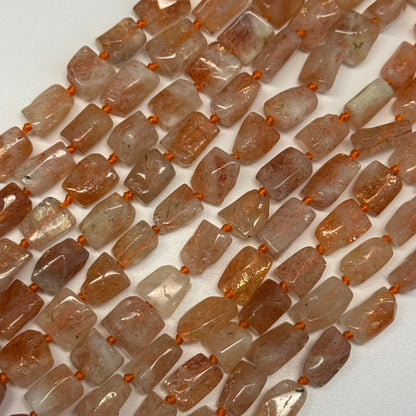 Sunstone Freeform Tube Gemstone Beads - (A Quality)