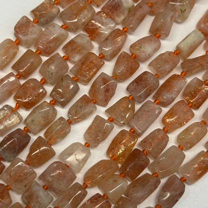 Sunstone Freeform Tube Gemstone Beads - (A Quality)