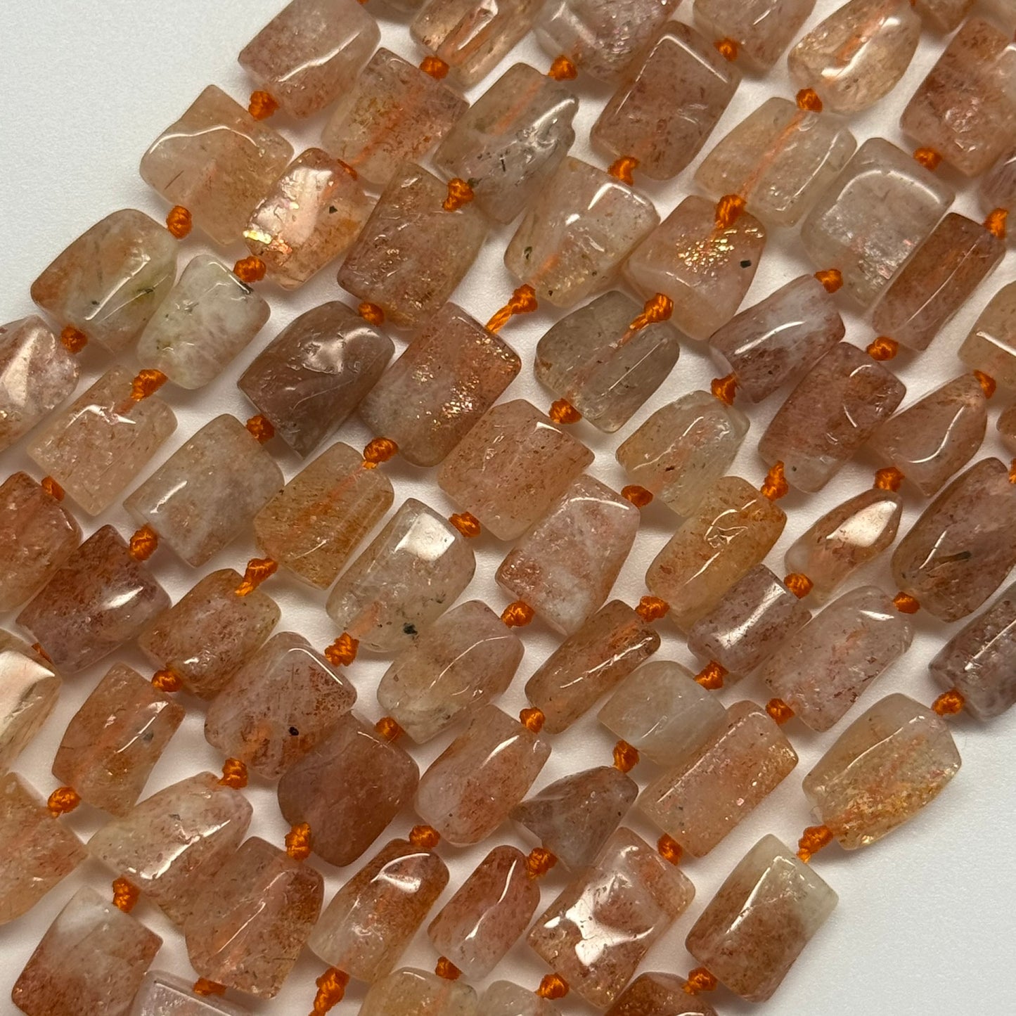 Sunstone Freeform Tube Gemstone Beads - (A Quality)