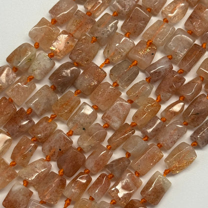 Sunstone Freeform Tube Gemstone Beads - (A Quality)