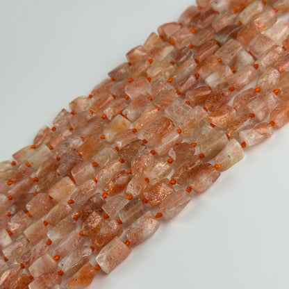 Sunstone Freeform Tube Gemstone Beads - (A Quality)