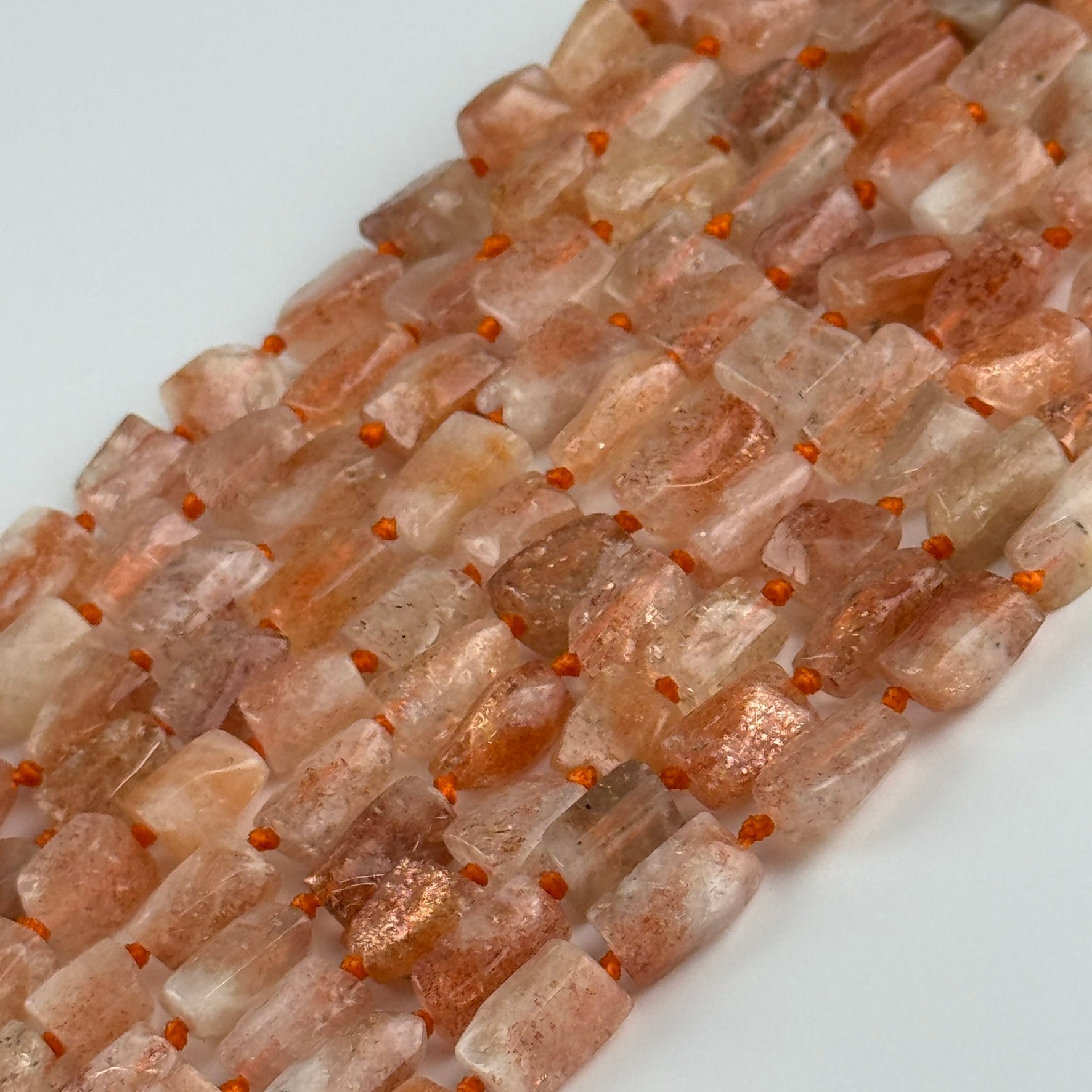 Sunstone Freeform Tube Gemstone Beads - (A Quality)