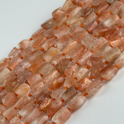 Sunstone Freeform Tube Gemstone Beads - (A Quality)