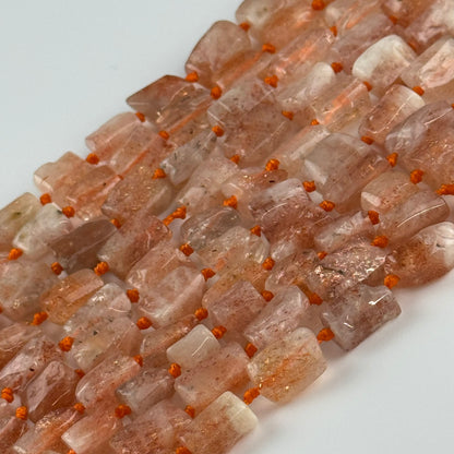Sunstone Freeform Tube Gemstone Beads - (A Quality)