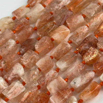 Sunstone Freeform Tube Gemstone Beads - (A Quality)