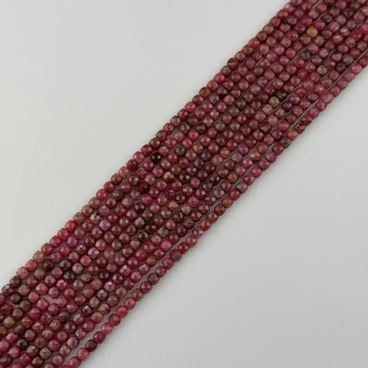 Pink Rhodonite Square Beads - (A Quality)
