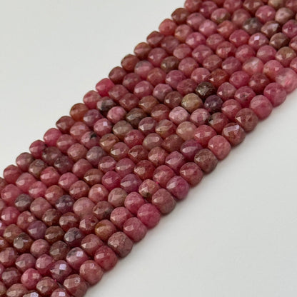 Pink Rhodonite Square Beads - (A Quality)