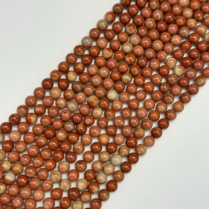 Jasper Orange Fancy Polished Round Beads (AA Quality)
