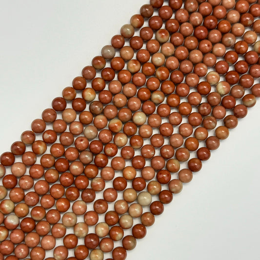 Jasper Orange Fancy Polished Round Beads (AA Quality)