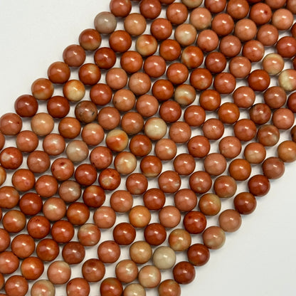 Jasper Orange Fancy Polished Round Beads (AA Quality)