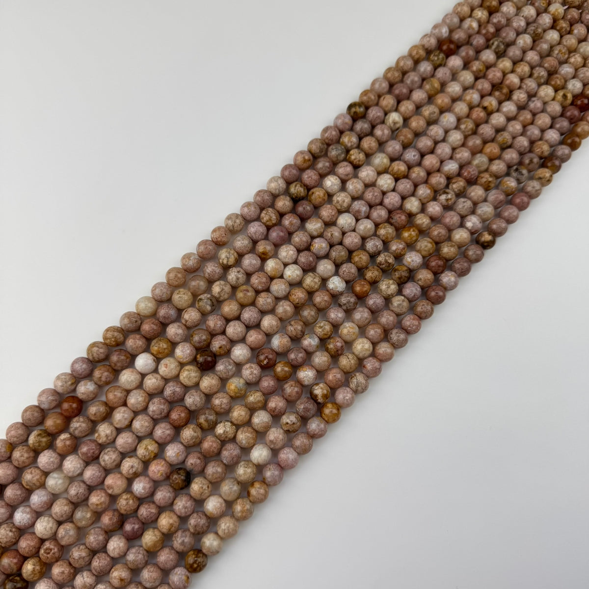 Pink Sakura Chalcedony Beads - Polished Round