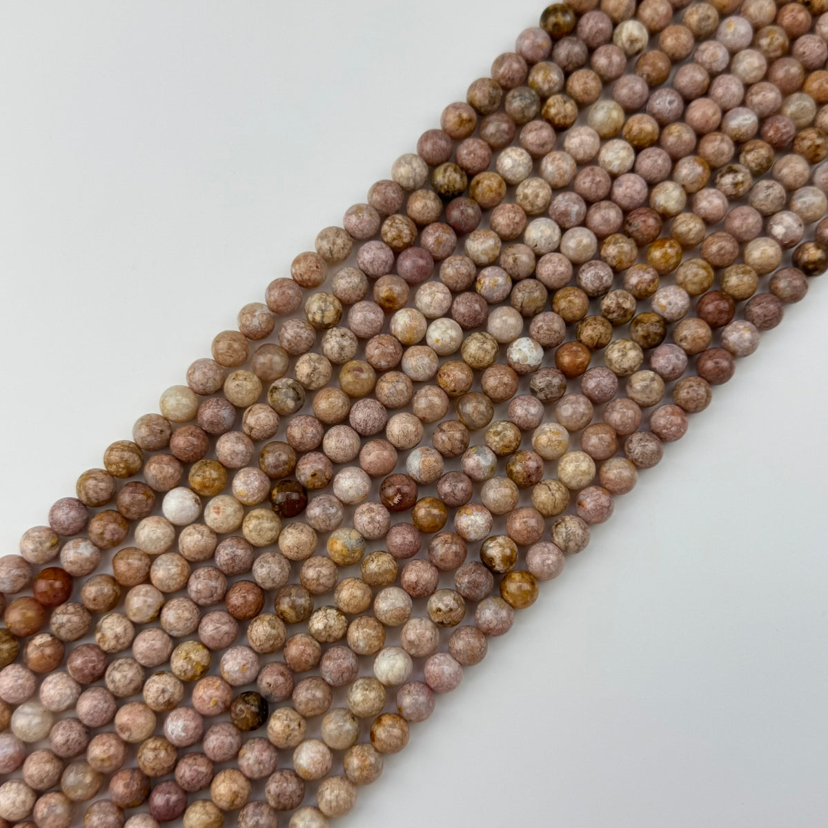 Pink Sakura Chalcedony Beads - Polished Round