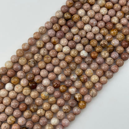 Pink Sakura Chalcedony Beads - Polished Round