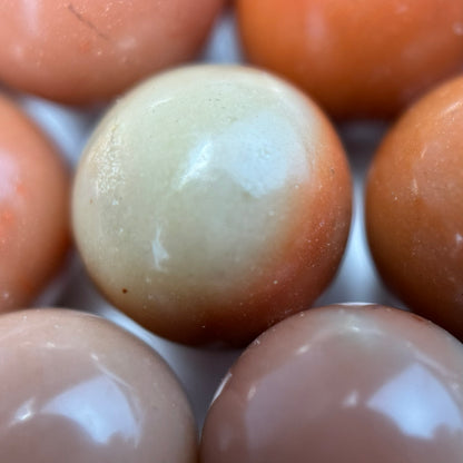 Jasper Orange Fancy Polished Round Beads (AA Quality)