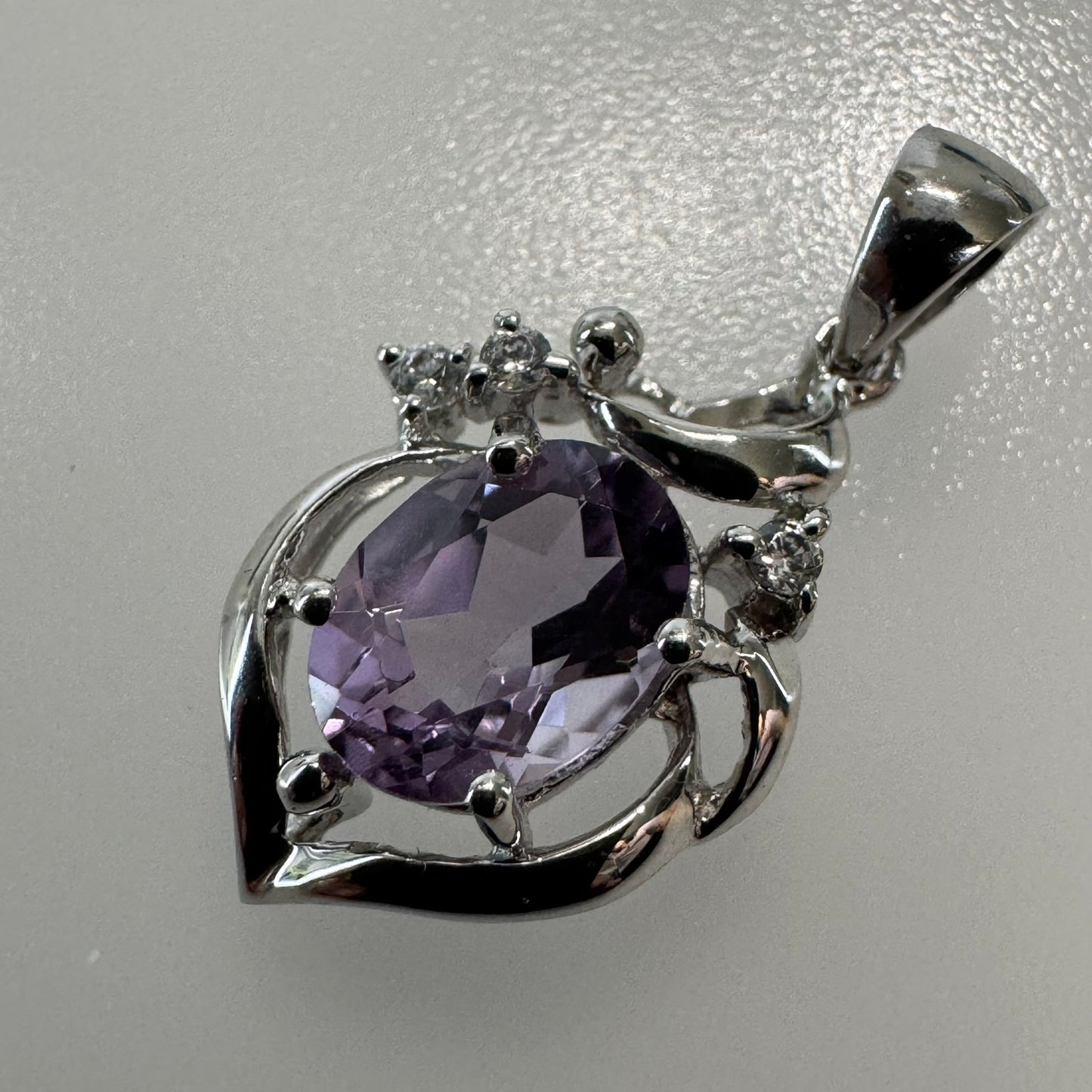 Brazilian Amethyst Pendant set in 925 Sterling Silver