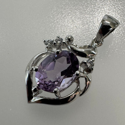 Brazilian Amethyst Pendant set in 925 Sterling Silver