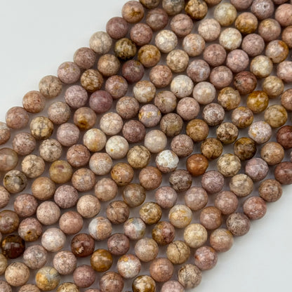 Pink Sakura Chalcedony Beads - Polished Round
