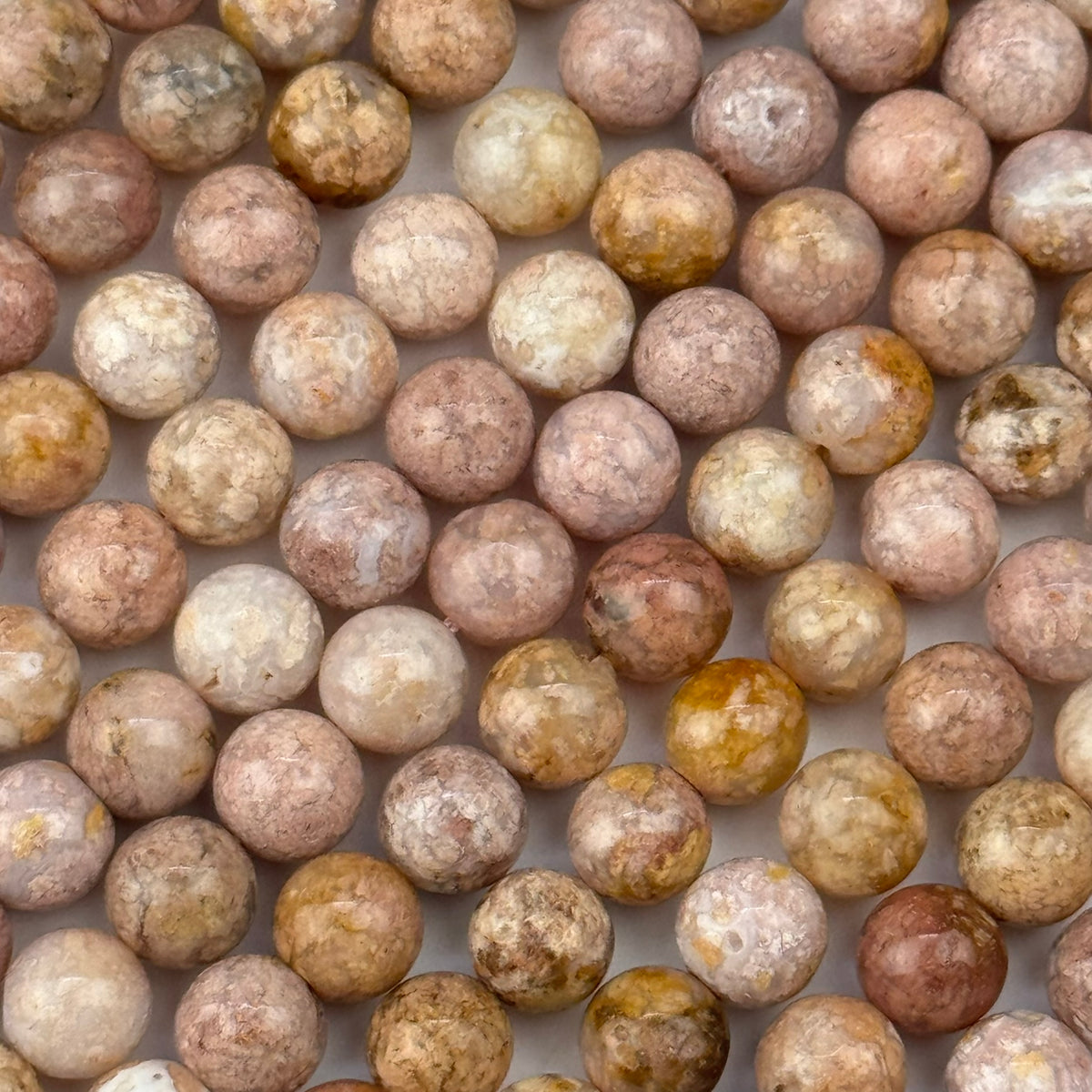 Pink Sakura Chalcedony Beads - Polished Round