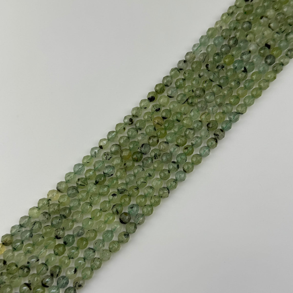 Prehnite Faceted Round Beads