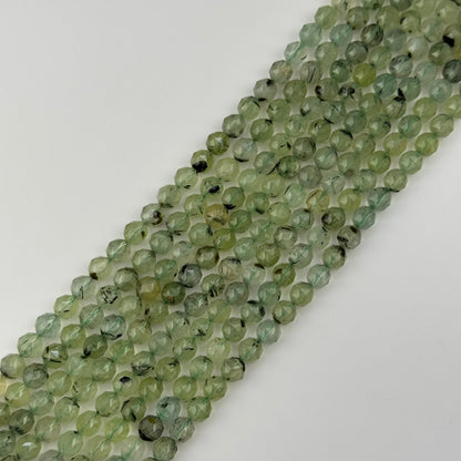 Prehnite Faceted Round Beads