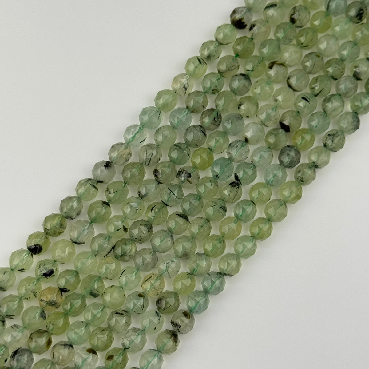 Prehnite Faceted Round Beads