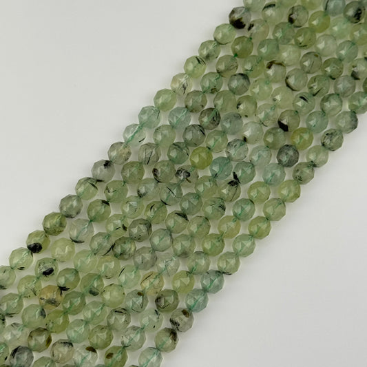Prehnite Faceted Round Beads