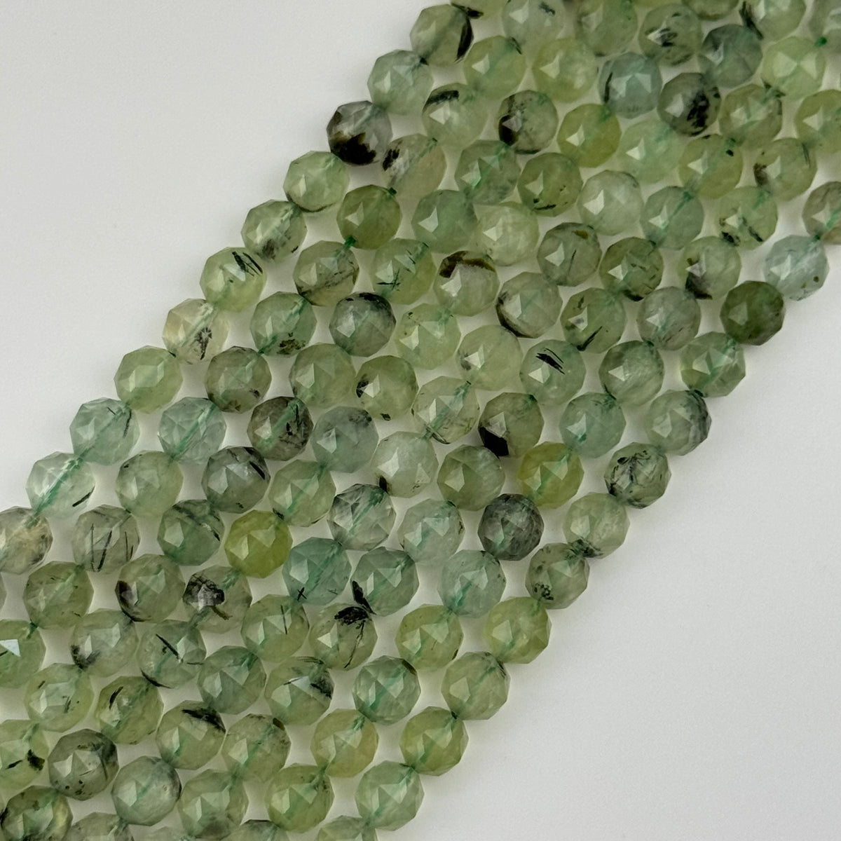 Prehnite Faceted Round Beads