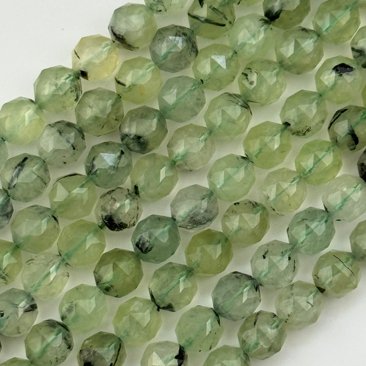 Prehnite Faceted Round Beads