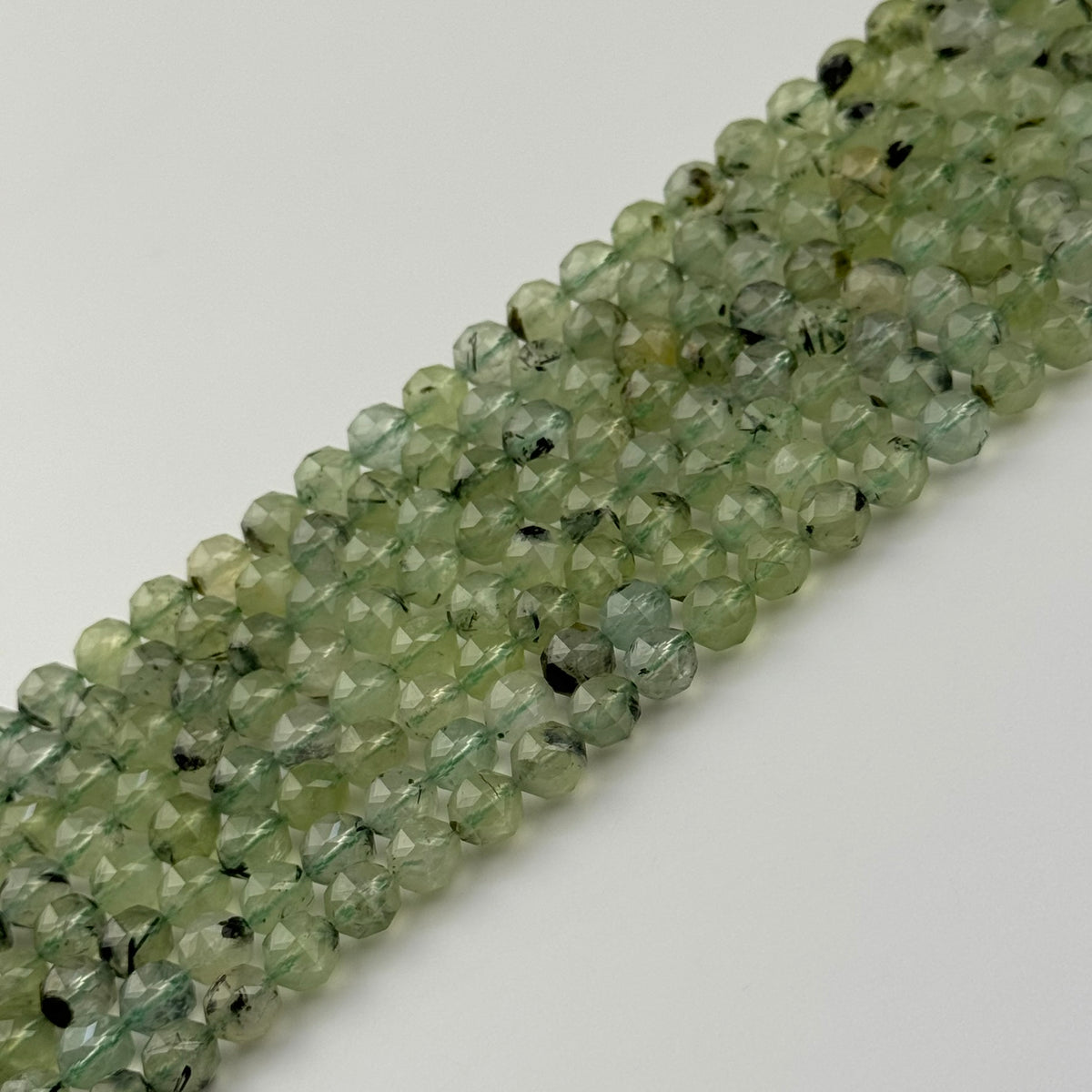 Prehnite Faceted Round Beads