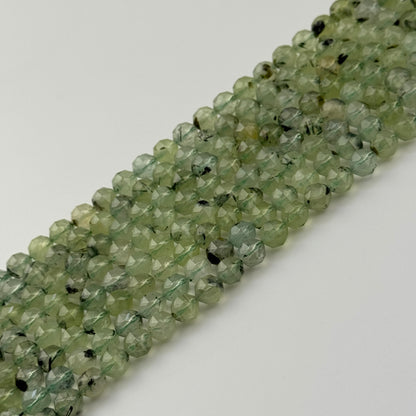 Prehnite Faceted Round Beads