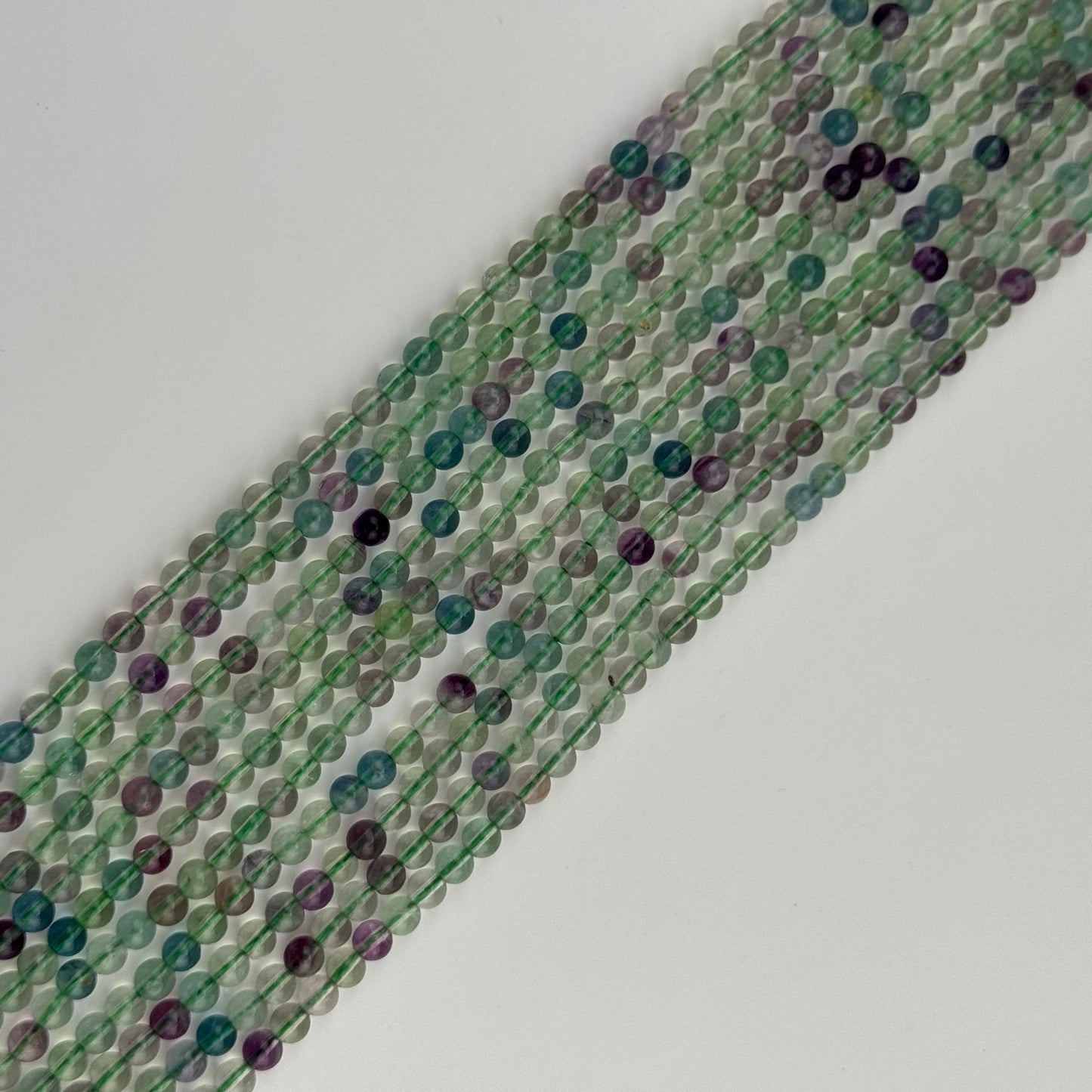Rainbow Fluorite (Green Fluorite) Beads - Polished Round (A Quality)