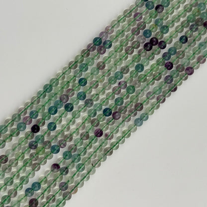 Rainbow Fluorite (Green Fluorite) Beads - Polished Round (A Quality)