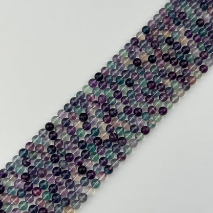 Rainbow Fluorite Beads - Polished Round - (AA Quality)