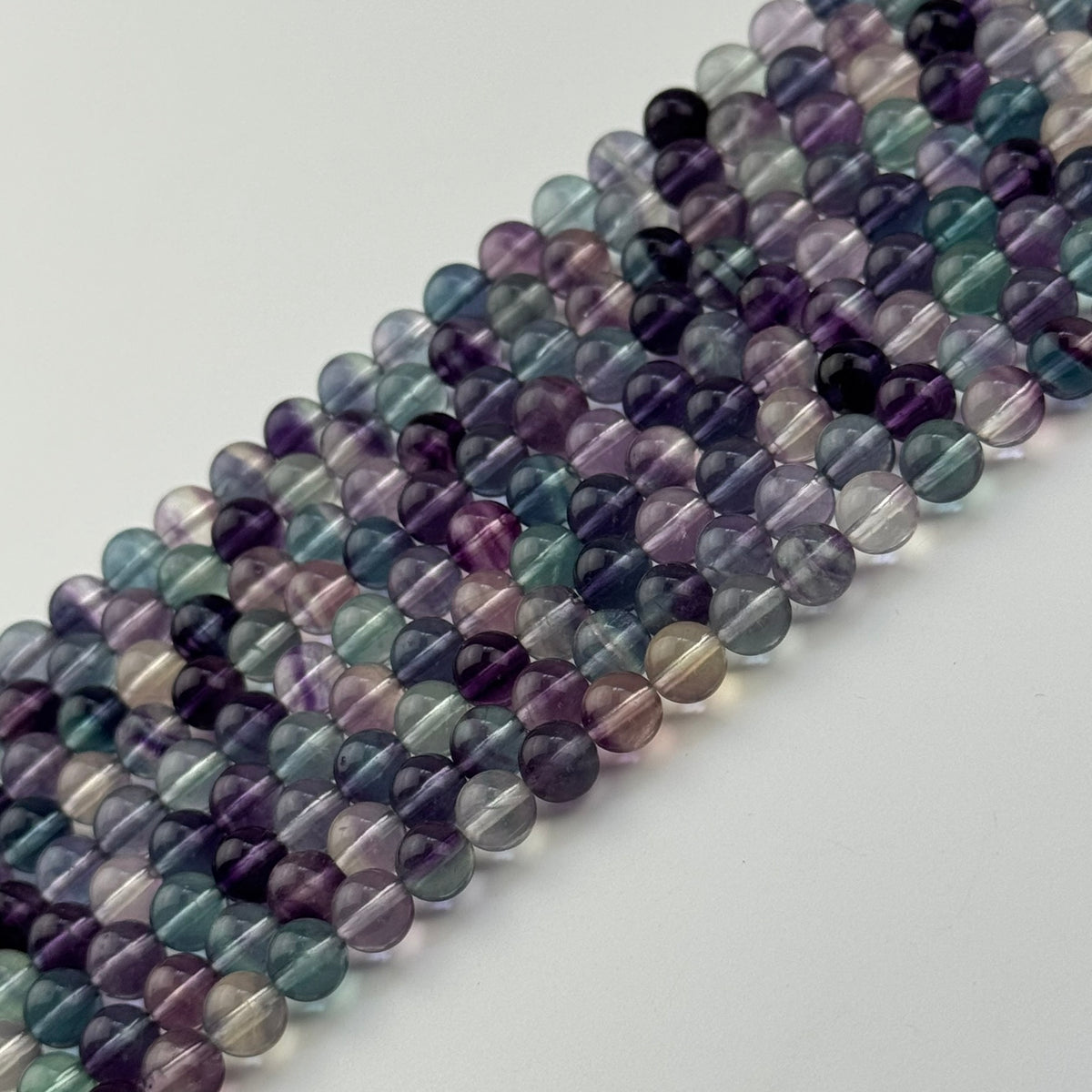 Rainbow Fluorite Beads - Polished Round - (AA Quality)