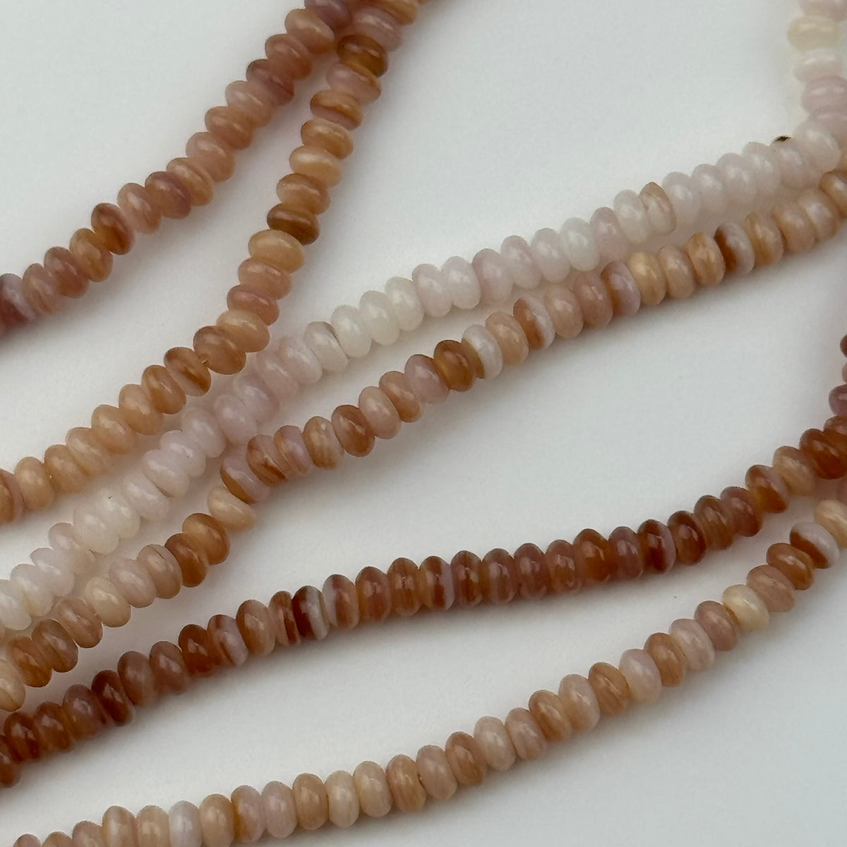 Rare Pink Mother Of Pearl Beads - Polished Rondelle