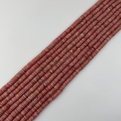 Rhodochrosite Rondelle Polished Beads