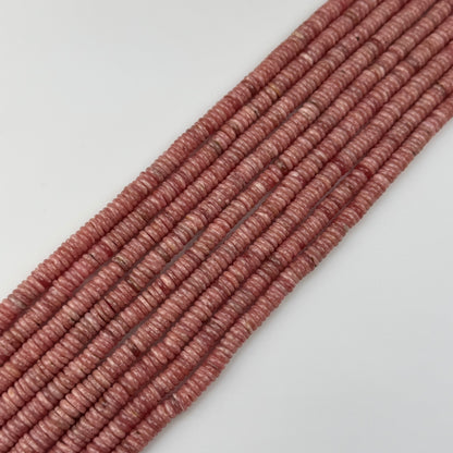 Rhodochrosite Rondelle Polished Beads