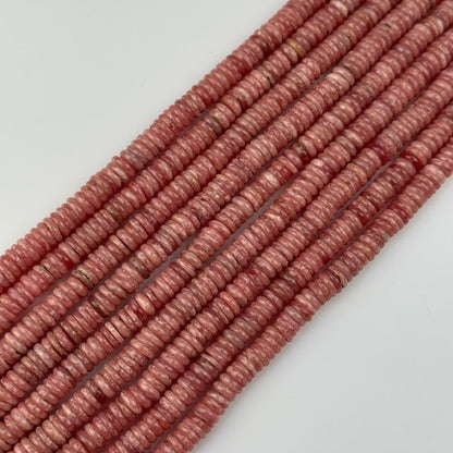 Rhodochrosite Rondelle Polished Beads